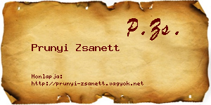 Prunyi Zsanett névjegykártya